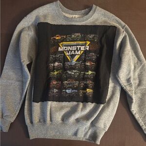 Monster jam Gray Sweatshirt medium
